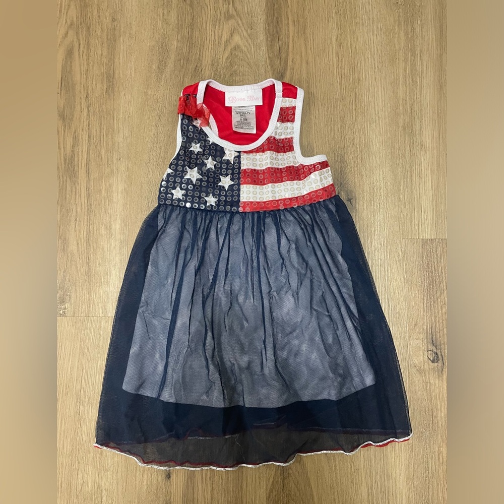 Bonnie Baby Red, White, and Blue flag Dress patriotic‎ size 18 months